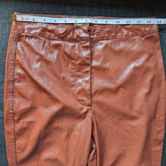 Wilfred Aritzia Tempest Brown Slim Fit Vinyl Pants - Picture 7 of 11